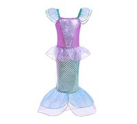 Lito Angels Deguisement Robe Princesse Ariel Costume de Sirène pour Enfant Fille, Anniversaire Fete Halloween Carnaval, Taille 8-9 ans, Violet