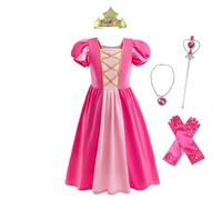 Lito Angels Deguisement Robe Princesse Aurore au Bois Dormant avec Accessoires pour Enfant Fille Taille 2-3 ans, Rose chaud (étiquette en tissu 98)