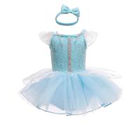 Lito Angels Deguisement Robe Princesse avec Bandeau pour Bebe Fille, Anniversaire Fete Carnaval Costume Barboteuse Body Ete, Taille 0-3 mois, B (étiquette en tissu 50)