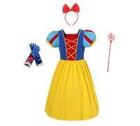 Lito Angels Deguisement Robe Princesse Blanche Neige avec Accessoires pour Enfant Fille Taille 3-4 ans, Jaune