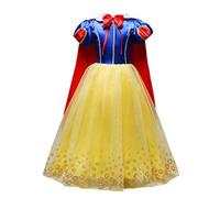 Lito Angels Deguisement Robe Princesse Blanche Neige avec Cape Enfant Fille, Costume d'halloween Anniversaire Fete Carnaval, Taille 2 ans, Style C