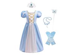 Lito Angels Deguisement Robe Princesse Cendrillon avec Accessoires pour Enfant Fille Taille 9-10 ans, Bleu