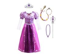 Lito Angels Deguisement Robe Princesse Costume avec Accessoires pour Enfant Fille Taille 4-5 ans, Violet