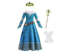 Lito Angels Deguisement Robe Princesse Merida Re avec Accessoirespour Enfant Fille Taille 3-4 ans, Bleu (étiquette en tissu 90)