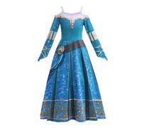 Lito Angels Deguisement Robe Princesse Merida Re pour Enfant Fille Taille 8-9 ans, Bleu (étiquette en tissu 100)