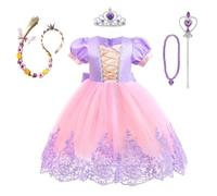 Lito Angels Deguisement Robe Princesse Raiponce Costume pour Enfant Fille Taille 2-3 ans, Violet Rose (étiquette en tissu 100)