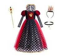 Lito Angels Déguisement Robe Reine de Cœur Fille, Rouge et noir, 13-14 ans