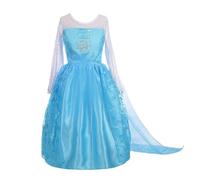 Lito Angels Deguisement Robe Reine des Neiges Princesse avec Traine Enfant Fille, Anniversaire Fete Carnaval Costume, Taille 2-3 ans, Manches Longues, D