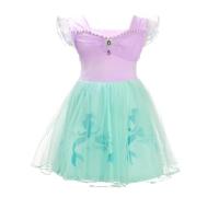 Lito Angels Deguisement Robe Tulle Petite Sirène Princesse Ariel Enfant Fille, Anniversaire Fete Carnaval Vetement Ete, Taille 12-18 mois (étiquette en tissu 90)
