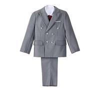 Lito Angels Ensemble de 5 Pièces Smoking Costume avec Blazer et Gilet pour Enfant Garcon Taille 10-11 Ans, Gris (Numéro d'étiquette 60)