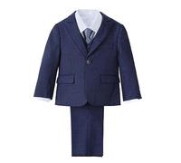 Lito Angels Ensemble de 5 Pièces Smoking Costume Bleu avec Blazer et Gilet pour Bebe Garcon Taille 18-24 Mois (Numéro d'étiquette 02)