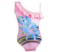 Lito Angels Maillot de Bain 1 Piece Licorne pour Enfant Fille, Style F - Rose, Taille 4-5 Ans
