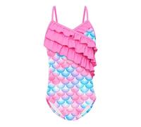 Lito Angels Maillot de Bain à Volants 1 Piece Sirene pour Enfant Filles Taille 4-5 Ans Rose Vif