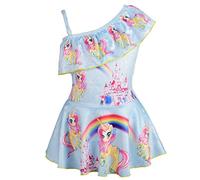 Lito Angels Maillot de Bain Jupette 1 Piece Licorne My Little Pony pour Enfant Fille, Style E - Bleu, Taille 9-10 Ans
