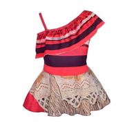 Lito Angels Maillot de Bain Jupette 1 Piece pour Enfant Filles, Robe de Bain été avec Volant, Taille 2-3 Ans, Rouge