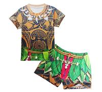 Lito Angels Maillot de Bain pour Enfant Garcon, 2 Pieces Ensemble avec Shorts, Manche Courte, Taille 5-6 Ans, Marron (étiquette en Tissu 130)
