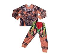 Lito Angels Maui Deguisement pour Enfant Garcon, Anniversaire Fete Carnaval Sweat et pantalon, Pyjamas Vetements de Nuit, Taille 6-7 ans (étiquette en tissu 120), A