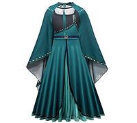 Lito Angels Reine des Neiges Deguisement Robe de Reine Anna avec Cape pour Enfant Filles, Taille 4-5 ans, Vert, Manche Longue (étiquette en tissu 110)