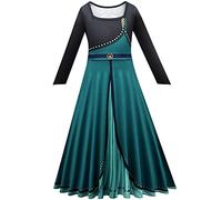 Lito Angels Reine des Neiges Deguisement Robe de Reine Anna pour Enfant Filles, Taille 11-12 ans, Vert, Manche Longue