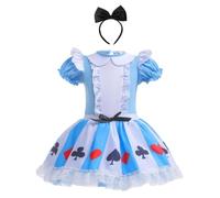 Lito Angels Robe Ballet de Danse Alice au pays des merveilles pour Enfant Filles avec Accessoires, Déguisement Ballerine Justaucorps Danseuse Tutu Taille 7-8 ans