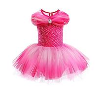 Lito Angels Robe Ballet de Danse au Bois Dormant Princesse Aurore pour Enfant Fille, Déguisement Ballerine Justaucorps Danseuse Tutu Taille 7-8 ans (étiquette en tissu 140)