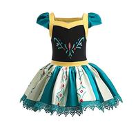 Lito Angels Robe Ballet de Danse Princesse Anna pour Enfant Fille, Déguisement Ballerine Justaucorps Danseuse Tutu Taille 5-6 Ans (étiquette en Tissu 120)