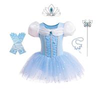 Lito Angels Robe Ballet de Danse Princesse Cendrillon pour Enfant Bébé Filles avec Accessoires, Déguisement Ballerine Justaucorps Tutu Taille 18-24 mois (Numéro d'étiquette 90)
