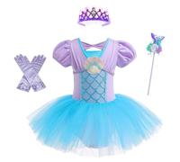 Lito Angels Robe Ballet de Danse Princesse Sirene pour Enfant Fille, Déguisement Ballerine Justaucorps Tutu Avec accessoires Taille 3-4 ans (Numéro d'étiquette 110)