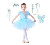 Lito Angels Robe Ballet Tutu de Princesse avec Cape pour Enfants Filles, Justaucorps Danse Costume de Ballerine avec Accessoires Taille 2-3 ans Bleu
