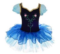Lito Angels Robe de Ballet Princesse Anna pour Enfant Fille, Costume de Tutu Danse Ballerine, Justaucorps avec Jupe, Bleu 3-4 ans