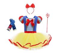 Lito Angels Robe de Ballet Princesse Blanche Neige Tutu pour Bébé Filles avec Accessoires, Justaucorps de Costume de Danse Ballerine, Taille 18-24 mois