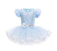 Lito Angels Robe de Ballet Princesse Cendrillon Tutu pour Enfants Filles, Justaucorps de Costume de Danse Ballerine, Taille 7-8 ans