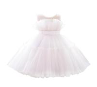 Lito Angels Robe Demoiselle d'honneur Ceremonie Mariage pour Bebe Filles Taille 12-24 Mois, Blanc (étiquette en Tissu 80)