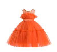 Lito Angels Robe Demoiselle d'honneur Ceremonie Mariage pour Bebe Filles Taille 12-24 Mois, Orange (étiquette en Tissu 80)