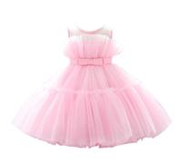 Lito Angels Robe Demoiselle d'honneur Ceremonie Mariage pour Enfant Filles Taille 2-3 Ans, Rose (étiquette en Tissu 90)