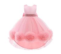 Lito Angels Robe Demoiselle d'honneur Ceremonie Mariage pour Enfant Filles Taille 6-7 Ans, Rose (étiquette en Tissu 130)