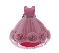 Lito Angels Robe Demoiselle d'honneur Ceremonie Mariage pour Enfant Filles Taille 6-7 Ans, Rose Poudré (étiquette en Tissu 130)