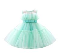 Lito Angels Robe Demoiselle d'honneur Ceremonie Mariage pour Enfant Filles Taille 6-7 Ans, Vert Clair (étiquette en Tissu 120)