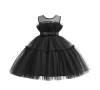 Lito Angels Robe Demoiselle d'honneur Ceremonie Mariage pour Enfant Filles Taille 7-8 Ans, Noir (étiquette en Tissu 130)