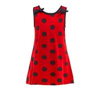 Lito Angels Robe Ladybug Coccinelle Enfant Filles Taille 6-7 Ans (étiquette en Tissu 120), sans Manches, Pois Noirs Rouges