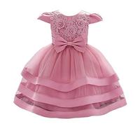 Lito Angels Robe Mariage Ceremonie Anniversaire pour Bebe Fille, Taille 12-18 Mois, Rose poussiéreuse (étiquette en Tissu 80)