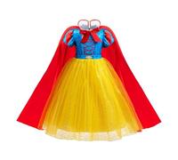Lito Angels Robe Princesse Fille Snow White avec Cape Age 7-8 Ans, Tenue Deguisement pour Noel Carnaval Halloween Fete Anniversaire Cosplay