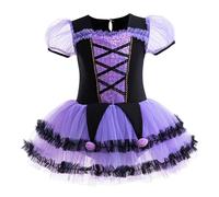 Lito Angels Robe Princesse Fille Tulle Violet avec Paillettes et Pompons Deguisement Enfant Ballet Halloween Anniversaire Carnaval Taille 2-3 Ans 98