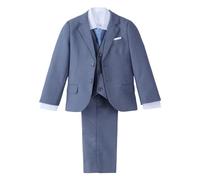 Lito Angels Smoking Costume 5 Pièces pour Bebe Enfant Garçon, Coupe Ajustée, Blazer et Gilet, Bleu, Taille 12-13 Ans