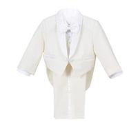 Lito Angels Smoking Costumes et Vestons Bebe Garcon, Ensemble 5 Pièces Costard (Blazer, Gilet, Chemise, Noeud Papillon et Pantalon), Taille 12-18 Mois, Ivoire (étiquette en Tissu 01)