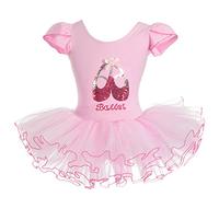 Lito Angels Tutu Danse Classique pour Enfant Fille, Robe de Ballet Ballerine, Justaucorps avec Jupe, Taille 5-6 Ans, Rose (Numéro d'étiquette XL)