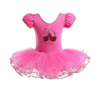 Lito Angels Tutu Danse Classique pour Enfant Fille, Robe de Ballet Ballerine, Justaucorps avec Jupe, Taille 3-4 Ans, Rose Chaud (Numéro d'étiquette 0M)