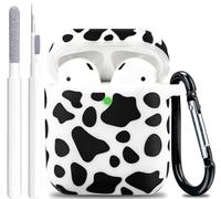 LitoDream Coque en Caoutchouc Souple en Silicone Souple imprimé Vache pour Apple AirPods 2 et 1 Mignon pour Filles avec Porte-clés (Vache)