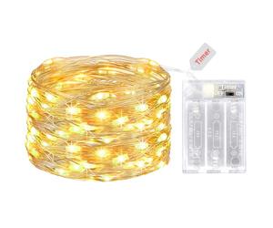 litogo Guirlande Led à Pile, 5M 50LED Petite Guirlande Lumineuse Pile, Guirlandes Lumineuses d'Intérieur Decoration pour Chambre Noël Mariage Soirée Maison Jardin, Blanc Chaud