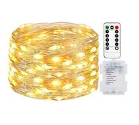 litogo Guirlande Lumineuse a Pile 5M 50LED, [Lot de 1] Guirlande Led à Pile avec Télécommande, Étanche 8 Modes Guirlandes Lumineuse Intérieur Extérieur pour Décor Noël Mariage Fête Chambre Blanc Chaud